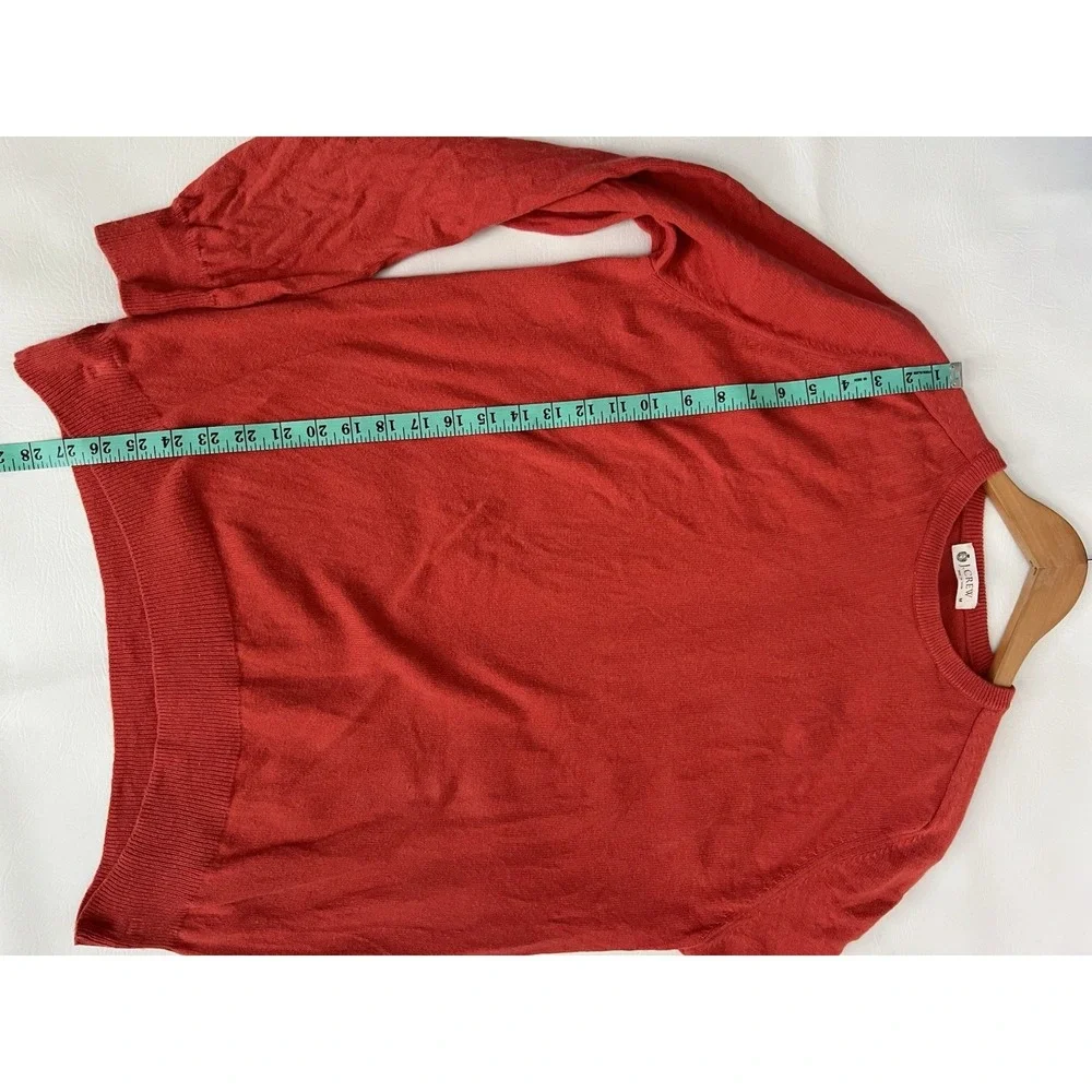 J. Crew Mens M Crewneck Sweater Brick Red Cotton Cashmere Blend Pullover Preppy